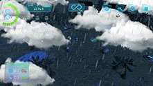 Boom Bits Game Large Image: Rainy Game Level Far View.