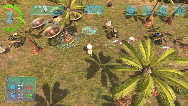 Boom Bits Game Large Image: Jungle Game Level withDrone.