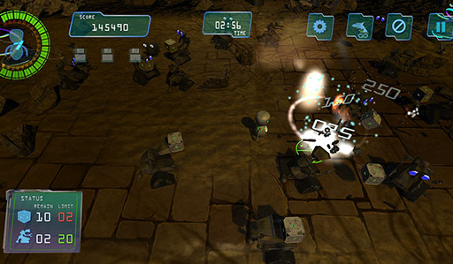 Boom Bits Game Large Image: Temple Game Level.