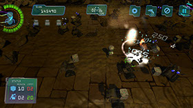 Boom Bits Game Large Image: Temple Game Level.